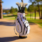 エレガント金ゴールドモノグラムのとアイボリーモンステラリーフ ゴルフヘッドカバー