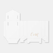 エレガント金ゴールドモノグラム結婚式の引き出物箱 フェイバーボックス (折り畳みなし)