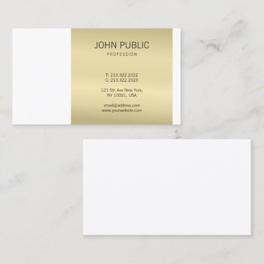 エレガント金ゴールドモノグラモダンムデザインプロフェッショナル 名刺 (正面/裏面)