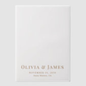 エレガント金ゴールドモノグラ結婚ムのオーバーレイ ベラム紙招待状 (正面)