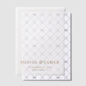 エレガント金ゴールドモノグラ結婚ムのオーバーレイ ベラム紙招待状 (オフセット (招待状))