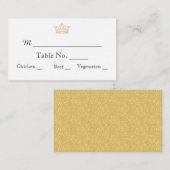 エレガント金ゴールドモノグ結婚ラム座席表 プレイスカード (正面/裏面)