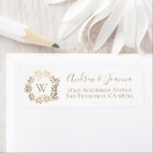 エレガント金ゴールドモモダンノグラム ラベル (インサイチュ)