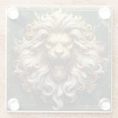 エレガント金ゴールドライオ王室のン ガラスコースター (裏面)