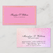 エレガント金ゴールドラインの髪とメイク美しいアーティスト 名刺 (正面/裏面)