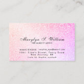 エレガント金ゴールドラインの髪とメイク美しいアーティスト 名刺 (裏面)