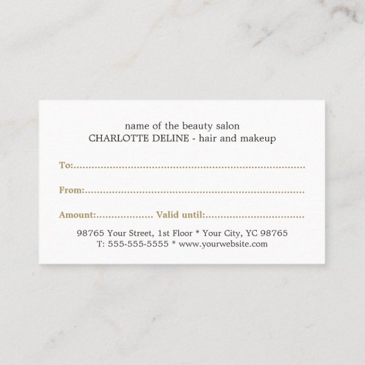 エレガント金ゴールドライン灰色美しいギフト証明書 割引カード (裏面)