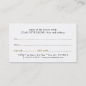 エレガント金ゴールドライン灰色美しいギフト証明書 割引カード (裏面)