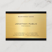 エレガント金ゴールドラグジュアリーモダンルックグラマーテンプレート 名刺 (裏面)