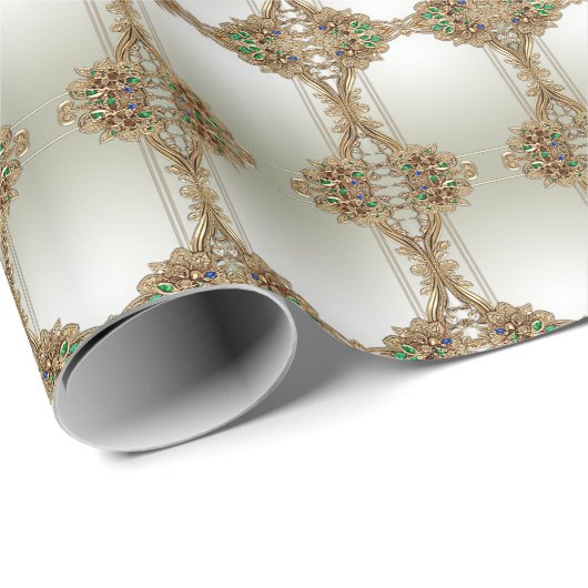 エレガント金ゴールドラッ華美ピング紙 ラッピングペーパー (ロールコーナー)