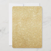 エレガント金ゴールドラベンダーフローラグリッターキンセアニェラ 招待状 (裏面)