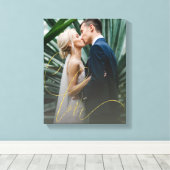 エレガント金ゴールドラヴ結婚スクリプト キャンバスプリント (インサイチュ (ウッドフロア))