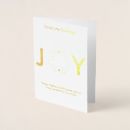 エレガント金ゴールドリースハッピーホリデー企業の実在 箔カード