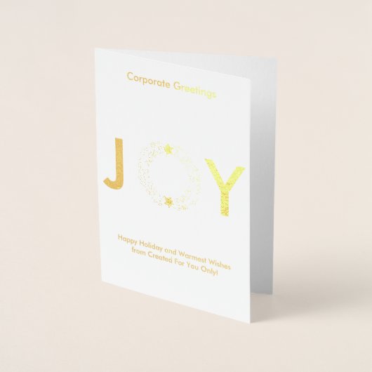 エレガント金ゴールドリースハッピーホリデー企業の実在 箔カード (正面)