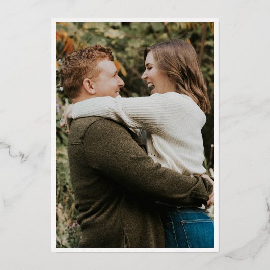 エレガント金ゴールドリースモノグラ結婚ム 箔招待状 (裏面)