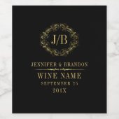 エレガント金ゴールドリース枠 ワインラベル (シングルラベル)