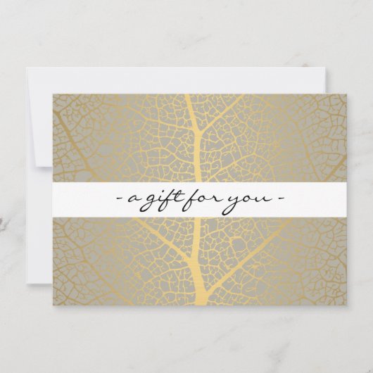 エレガント金ゴールドリーフツリーパターンギフト証明書 (正面)