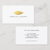 エレガント金ゴールドリーフ名刺 名刺 (正面/裏面)