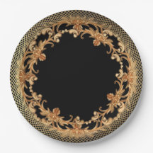 エレガント金ゴールドリーフ大事な行事紙プレート