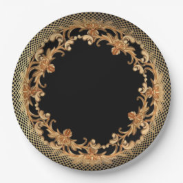 エレガント金ゴールドリーフ大事な行事紙プレート ペーパープレート