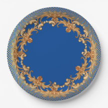 エレガント金ゴールドリーフ大事な行事紙プレート