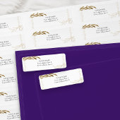 エレガント金ゴールドリーフ紙吹雪枠差出人住所 ラベル