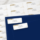 エレガント金ゴールドリーフ紙吹雪枠差出人住所 ラベル