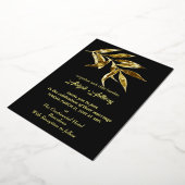 エレガント金ゴールドリーフ結婚のミニマルモダンリスト 箔招待状 (回転した状態)