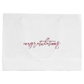 エレガント金ゴールドリーフ結婚の写真たった今結婚しました ラージペーパーバッグ (裏面)