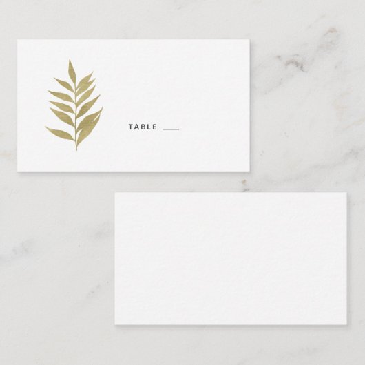 エレガント金ゴールドリーフ結婚の座席表護衛カード プレイスカード (正面/裏面)