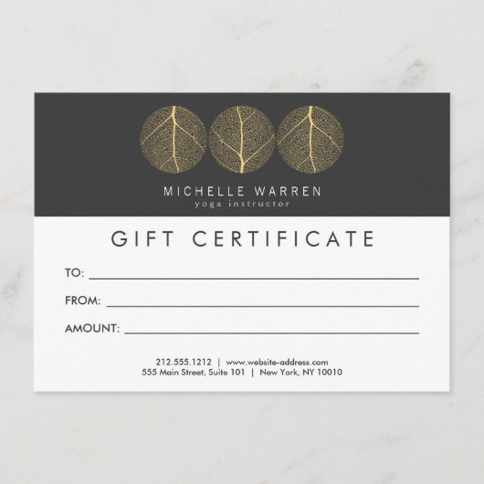 エレガント金ゴールドリーフTrioロゴギフト券 (正面)