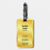 エレガント金ゴールドルッククラシックテンプレート旧スタイル文字 ラゲッジタグ (裏面縦)