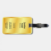 エレガント金ゴールドルッククラシックテンプレート旧スタイル文字 ラゲッジタグ (裏面横)