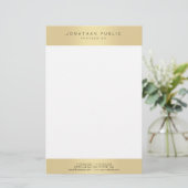 エレガント金ゴールドルックグラマラステンプレートモダントレンディー 便箋 (スタンド正面)