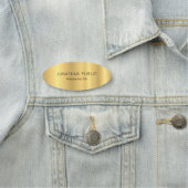 エレガント金ゴールドルックシンプルテンプレートモダン楕円 名札 (インサイチュ)