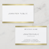 エレガント金ゴールドルックシンプルデザインプロフェッショナルプレーン 名刺 (正面/裏面)