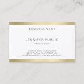 エレガント金ゴールドルックシンプルデザインプロフェッショナルプレーン 名刺 (裏面)