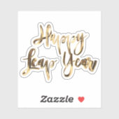 エレガント金ゴールドルックスクリプトフェスティバルハッピー閏年 シール (シート)