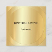 エレガント金ゴールドルックテンプレートプロフェッショナルモダン スクエア名刺 (正面)