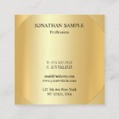 エレガント金ゴールドルックテンプレートプロフェッショナルモダン スクエア名刺 (裏面)