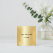 エレガント金ゴールドルックテンプレートプロフェッショナルモダン スクエア名刺 (スタンド正面)