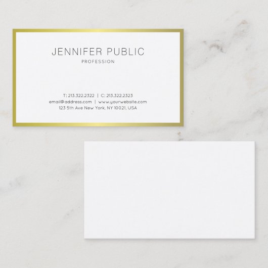 エレガント金ゴールドルックプロフェッショナルプモダンランラックス 名刺 (正面/裏面)