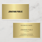 エレガント金ゴールドルックプロフェッショナルモダンシンプルプレーン 名刺 (正面/裏面)