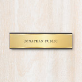 エレガント金ゴールドルックモダングラマミニマルトレンディー サインプレート (正面)