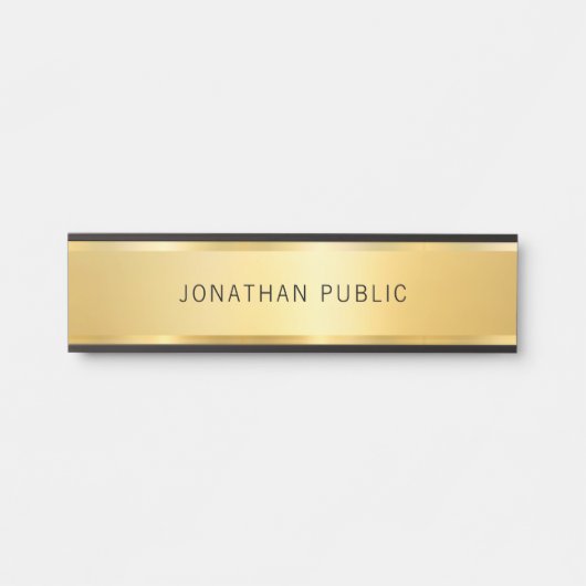 エレガント金ゴールドルックモダンシンプルグラマラス サインプレート (正面)