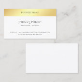 エレガント金ゴールドルックモダンシンプルデザインテンプレート 名刺 (正面/裏面)