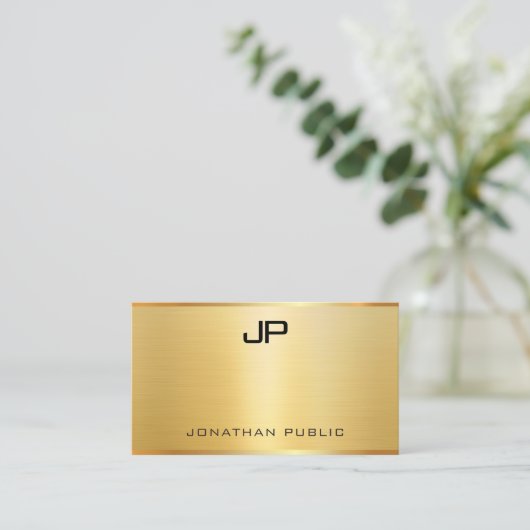 エレガント金ゴールドルックモダンプロフェッショナルテンプレート 名刺 (スタンド正面)