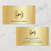 エレガント金ゴールドルックモダンプロフェッショナルモノグラム 名刺 (正面/裏面)