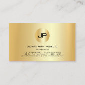 エレガント金ゴールドルックモダンプロフェッショナルモノグラム 名刺 (裏面)