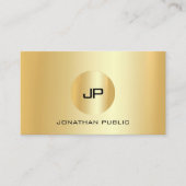 エレガント金ゴールドルックモダンプロフェッショナルモノグラム 名刺 (正面)